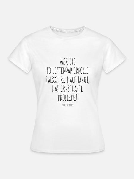 MONKS | Toilettenpapier-Rolle - Frauen T-Shirt - Weiß