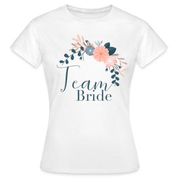 Flower Boho - Team Bride - Women's T-Shirt - white - Front - AI Model Female 172 dark (172cm)