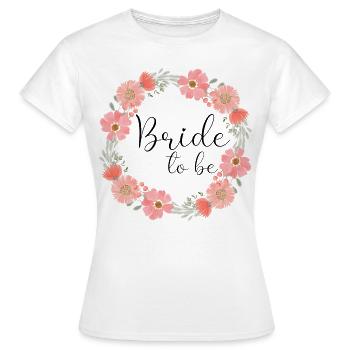 Couronne de fleurs rouges - Bride to be - T-shirt Femme - blanc - Devant - AI Model Female 172 dark (172cm)
