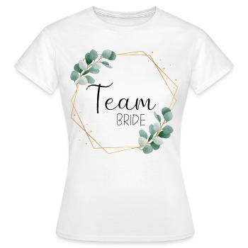 Feuilles d’eucalyptus - Team Bride - 11 - T-shirt Femme - blanc - Devant - AI Model Female 172 dark (172cm)
