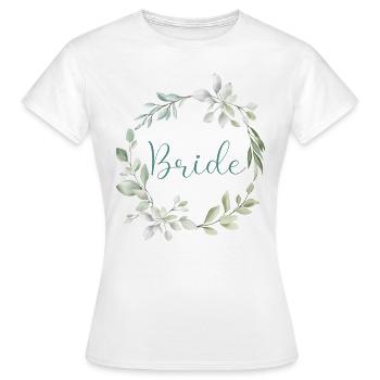 Leaf Branch - Bride - Women's T-Shirt - white - Front - AI Model Female 172 dark (172cm)