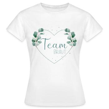 Eucalyptus Coeur - Équipe mariée - T-shirt Femme - blanc - Devant - AI Model Female 172 dark (172cm)