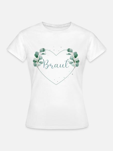 Eukalyptus Herz - Braut - Frauen T-Shirt - Weiß