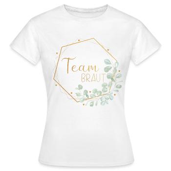 Eukalyptus Herz Mint - Team Braut - 3 - Frauen T-Shirt - Weiß - Vorne - AI Model Female 172 dark (172cm)