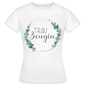 Trauzeugin Eukalyptus - Frauen T-Shirt - Weiß - Vorne - AI Model Female 172 dark (172cm)