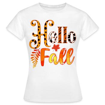 Automne Bonjour Automne - T-shirt Femme - blanc - Devant - AI Model Female 172 dark (172cm)