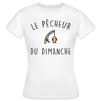 Le pêcheur du dimanche - T-shirt Femme - blanc - Devant - AI Model Female 172 dark (172cm)