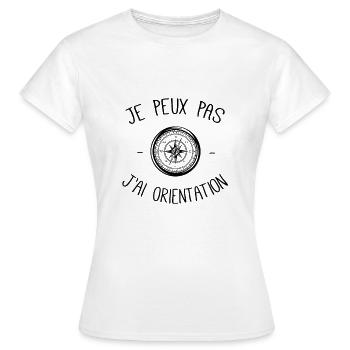 Je peux pas j'ai orientation - T-shirt Femme - blanc - Devant - AI Model Female 172 dark (172cm)