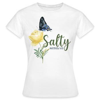 Christian Bible Verse Butterfly - Frauen T-Shirt - Weiß - Vorne - AI Model Female 172 dark (172cm)