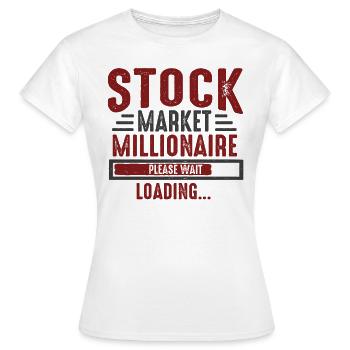 Stock Market Millionaire Lading Stock Trader - T-shirt Femme - blanc - Devant - AI Model Female 172 dark (172cm)