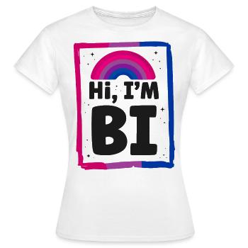 Bisexuel Bi Pride Drapeau Salut, Je suis Bi - T-shirt Femme - blanc - Devant - AI Model Female 172 dark (172cm)