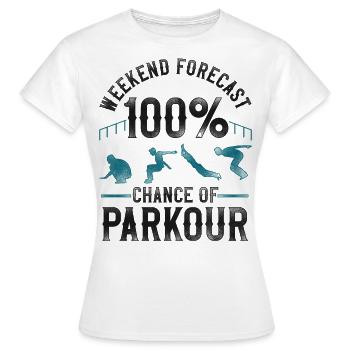 Parkour Free Running Traceur - T-shirt Femme - blanc - Devant - AI Model Female 172 dark (172cm)
