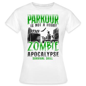 Parkour Free Running Traceur - T-shirt Femme - blanc - Devant - AI Model Female 172 dark (172cm)
