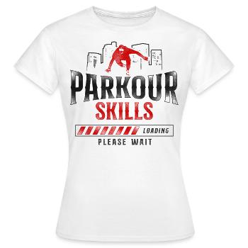 Parkour Free Running Traceur - T-shirt Femme - blanc - Devant - AI Model Female 172 dark (172cm)