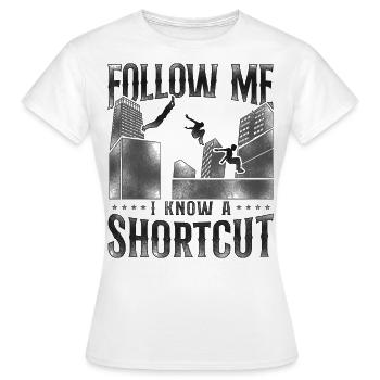 Parkour Free Running Traceur - T-shirt Femme - blanc - Devant - AI Model Female 172 dark (172cm)