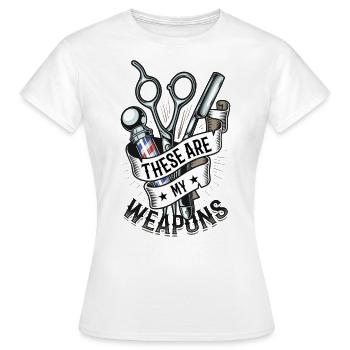 Ce sont mes armes dans le salon de coiffure - T-shirt Femme - blanc - Devant - AI Model Female 172 dark (172cm)