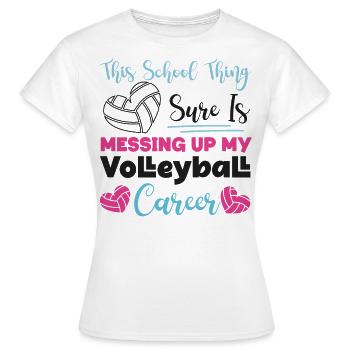 Équipe de volley-ball cette école - T-shirt Femme - blanc - Devant - AI Model Female 172 dark (172cm)