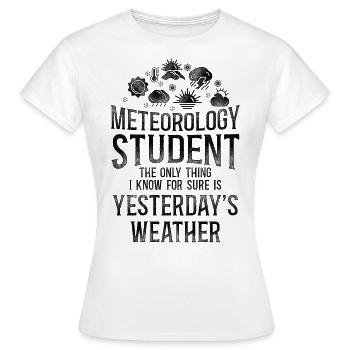 Météorologue Prévisions météorologiques - T-shirt Femme - blanc - Devant - AI Model Female 172 dark (172cm)