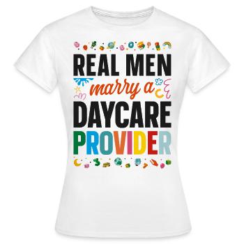 Childcare Daycare Provider Teacher - Women's T-Shirt - white - Front - AI Model Female 172 dark (172cm)