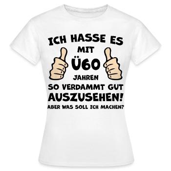 Ü60 Jahre Jubiläum - Frauen T-Shirt - Weiß - Vorne - AI Model Female 172 dark (172cm)