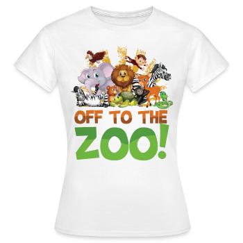 Auf zum Zoo - Frauen T-Shirt - Weiß - Vorne - AI Model Female 172 dark (172cm)