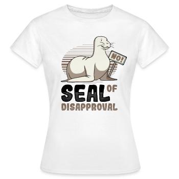 Sceau de rejet dire non. - T-shirt Femme - blanc - Devant - AI Model Female 172 dark (172cm)