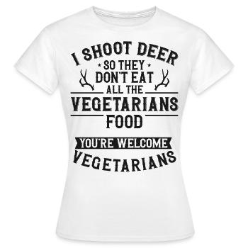 Chasseur de cerfs buck - T-shirt Femme - blanc - Devant - AI Model Female 172 dark (172cm)