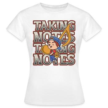 Notizen machen, Wortspiele, lustiger Musiklehrer. - Frauen T-Shirt - Weiß - Vorne - AI Model Female 172 dark (172cm)