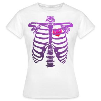Cage thoracique avec cœur - Violet - Halloween - T-shirt Femme - blanc - Devant - AI Model Female 172 dark (172cm)