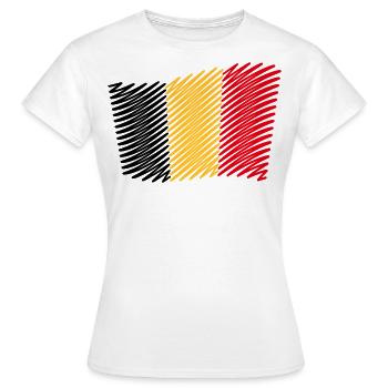 Flag Of Belgium / Tricolour (Scribble) - Women's T-Shirt - white - Front - AI Model Female 172 dark (172cm)