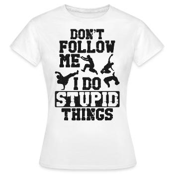Parkour Free Running Traceur - T-shirt Femme - blanc - Devant - AI Model Female 172 dark (172cm)