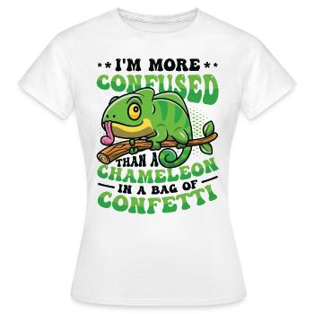 Verwirrter Als Ein Chamäleon. - Frauen T-Shirt - Weiß - Vorne - AI Model Female 172 dark (172cm)