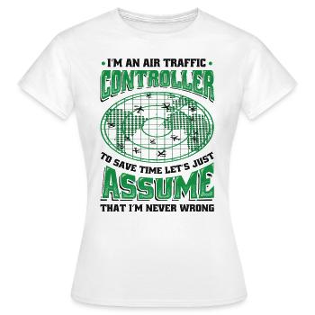 Contrôleur aérien, contrôle de vol radar. - T-shirt Femme - blanc - Devant - AI Model Female 172 dark (172cm)