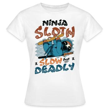 Ninja Sloth lent mais mortel - T-shirt Femme - blanc - Devant - AI Model Female 172 dark (172cm)