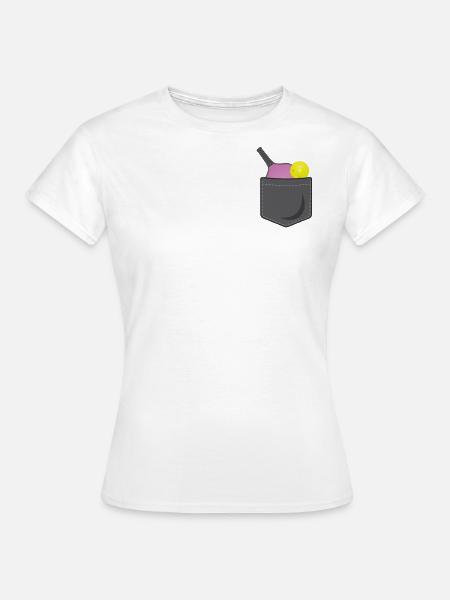 Pickleball Pocket - Frauen T-Shirt - Weiß