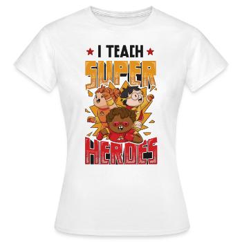 Ich Unterrichte Superhelden - Frauen T-Shirt - Weiß - Vorne - AI Model Female 172 dark (172cm)