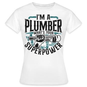 Plombier de plomberie vintage Je suis un - T-shirt Femme - blanc - Devant - AI Model Female 172 dark (172cm)
