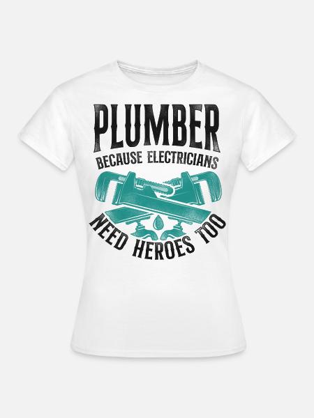 Plumbing Plumber Electrician - Dame-T-shirt - hvid
