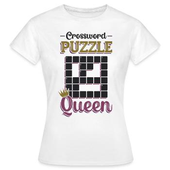 Crossword Puzzle Queen Crossword Puzzle Puzzle - Women's T-Shirt - white - Front - AI Model Female 172 dark (172cm)