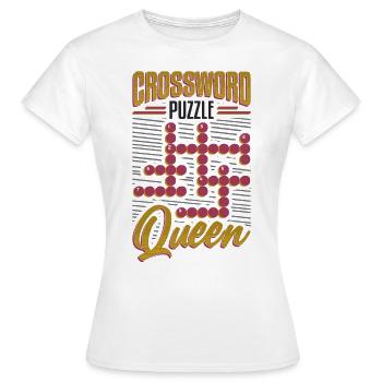 Crossword Puzzle Queen Crossword Puzzle Puzzle - Women's T-Shirt - white - Front - AI Model Female 172 dark (172cm)