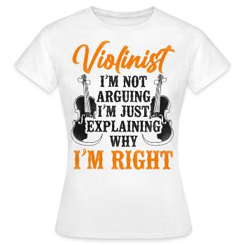 Violon Violoniste Violoniste Vintage Violoniste - T-shirt Femme - blanc - Devant - AI Model Female 172 dark (172cm)