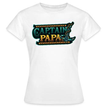 Kapitän Papa Bootfahren - Frauen T-Shirt - Weiß - Vorne - AI Model Female 172 dark (172cm)