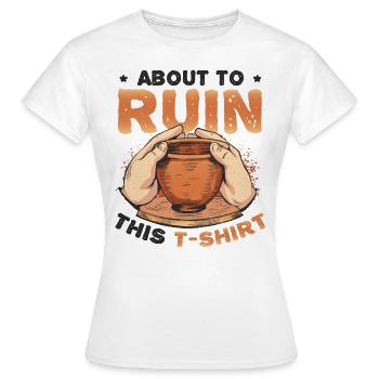 Argile de poterie en ruine - T-shirt Femme - blanc - Devant - AI Model Female 172 dark (172cm)