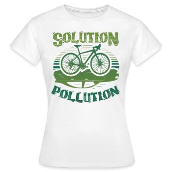 Polution Solution Environmental Protection Cycling - Women's T-Shirt - white - Front - AI Model Female 172 dark (172cm)