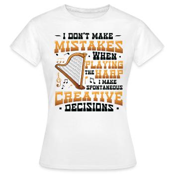 Joueur de harpe, joueur de harpe, harpe - T-shirt Femme - blanc - Devant - AI Model Female 172 dark (172cm)