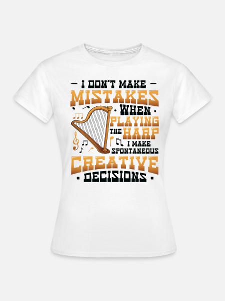 Joueur de harpe, joueur de harpe, harpe - T-shirt Femme - blanc