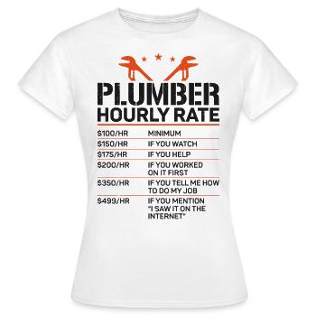 Plombier Plombier Plombier Vintage Plombier - T-shirt Femme - blanc - Devant - AI Model Female 172 dark (172cm)