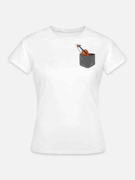 Violin Violinist Pocket - Frauen T-Shirt - Weiß
