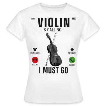 Violin Violinist Phone Display - Frauen T-Shirt - Weiß - Vorne - AI Model Female 172 dark (172cm)