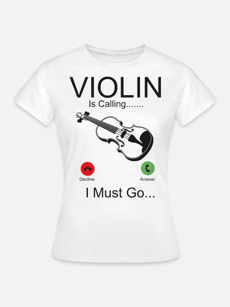Violin Violinist Phone Display - Frauen T-Shirt - Weiß